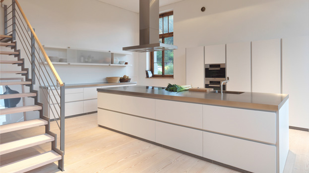 contemporary kitchen in bulthaup b3 walnut